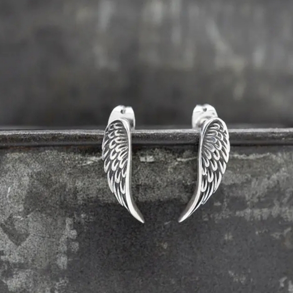 ❤️ ETERNAL WINGS STERLING SILVER EARRINGS - Picture 1 of 9